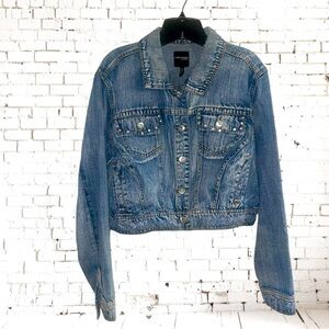 🦋Plus Size Rhinestone Denim Jean Jacket